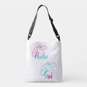 Sac Ajustable Cheval Girl en rose et turquoise (Dos)