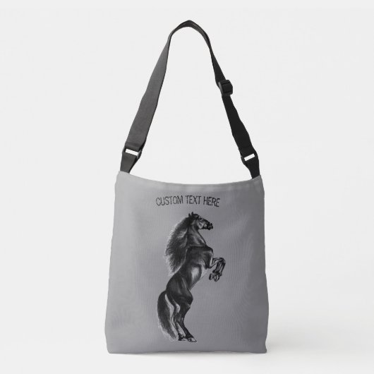 Sac Ajustable Cheval sauvage noir droit - Dessin - Ajouter votre (Devant)