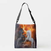 Sac Ajustable Chevaux se battant dans une mauvaise tempête d'écl (Dos)