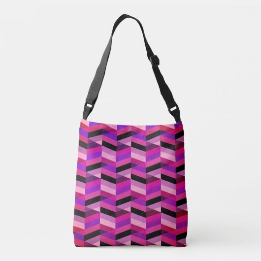 Sac Ajustable Chevron Abstrait/Herringbone | Purples et violets (Dos)