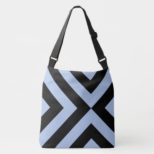 Sac Ajustable Chevrons géométriques bleu clair et noir (Devant)