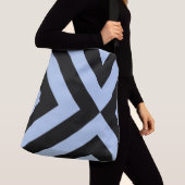 Sac Ajustable Chevrons géométriques bleu clair et noir (De près)