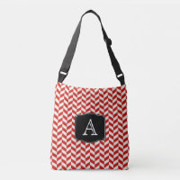 Chevrons Red Herringbone Motif avec Monogramme