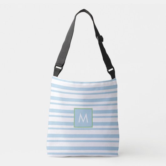 Sac Ajustable Chic Monogramme Blancs et Bleus Clair (Devant)