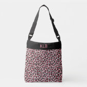 Sac Ajustable Chic Monogrammed Empreinte de léopard rose et noir (Devant)