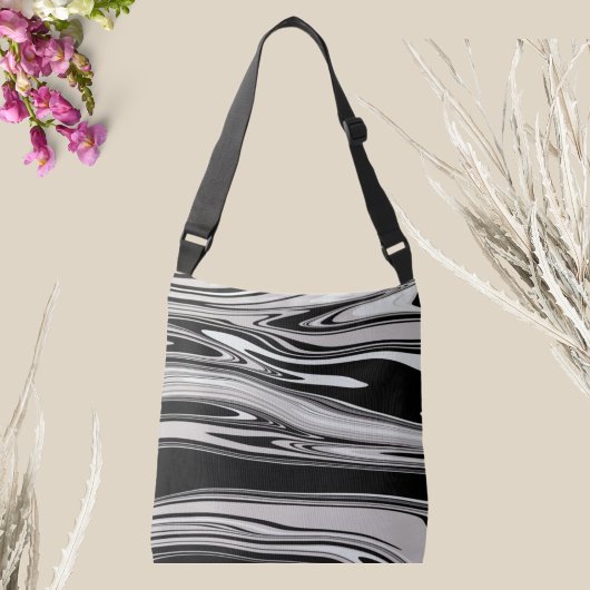 Sac Ajustable Chic Motif Taupe Noir