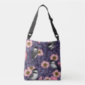 Sac Ajustable Chickadees in the wild rose in pink and violet (Devant)