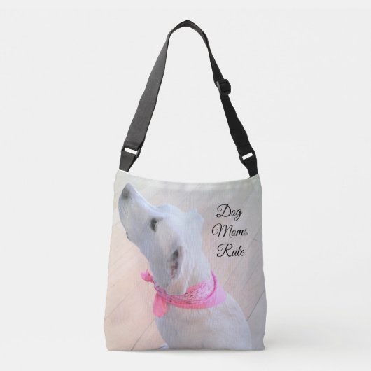 Sac Ajustable Chien blanc mignon porter Écharpe rose (Devant)