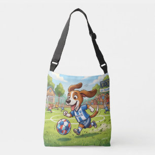Sac Ajustable Chien de dessin animé jouant au football ou soccer