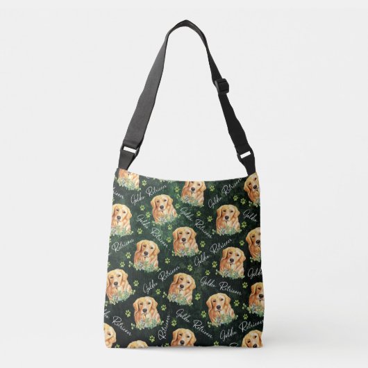 Sac Ajustable Chien de golden retriever, feuille d'eucalyptus, (Devant)