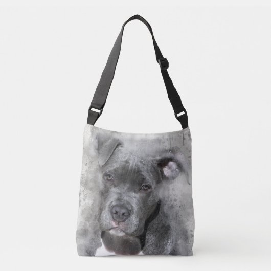 Sac Ajustable Chien de pitbull de peinture d'aquarelle d'effet (Devant)