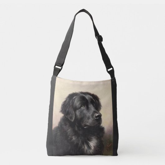 Sac Ajustable Chien de Terre-Neuve peinture vintage (Devant)