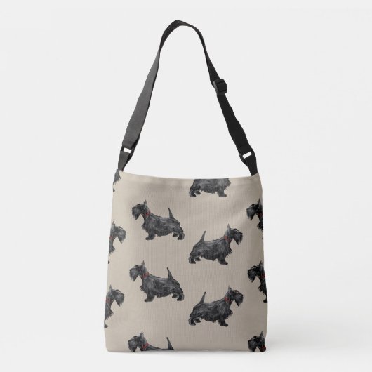 Sac Ajustable Chien écossais avec collier tatan (Dos)