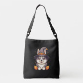 Sac Ajustable Chou Husky dans l'Halloween Casquette d'une sorciè (Dos)
