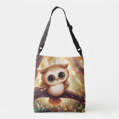 Sac Ajustable Chouette brune mignonne sur une branche (Dos)