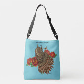 Sac Ajustable Chouette des Roses rouges bleu (Dos)