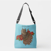 Sac Ajustable Chouette des Roses rouges bleu (Devant)