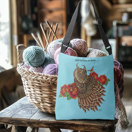 Sac Ajustable Chouette des Roses rouges bleu