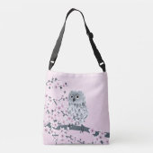 Sac Ajustable Chouette Et Cerise Fleurs Enfants Gris Rose (Dos)