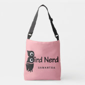 Sac Ajustable Chouette Nerd d'oiseaux rose (Devant)