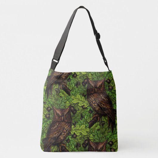 Sac Ajustable Chouettes dans le chêne, vert et marron (Dos)