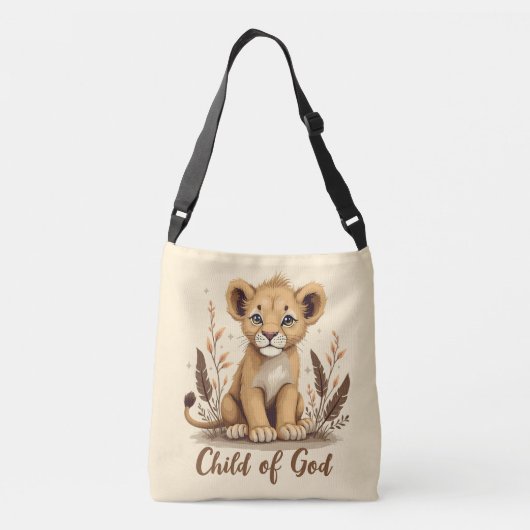 Sac Ajustable Citation adorable Lion Cub Christian Art Faith (Dos)