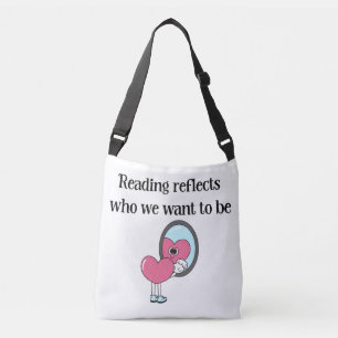 Sac Ajustable Citation de miroir à cœur rose de lecture