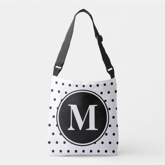 Sac Ajustable Citation en Pois noir blanc monogramme (Devant)
