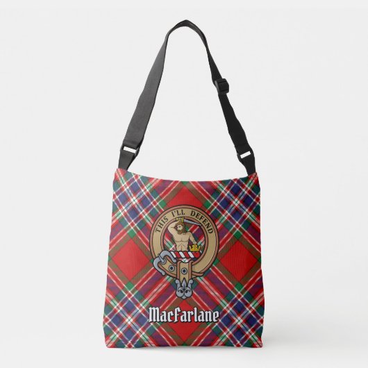Sac Ajustable Clan MacFarlane Crest sur Red Tartan (Devant)