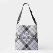 Sac Ajustable Clan MacFarlane Crest sur tarte noir et blanc (Dos)