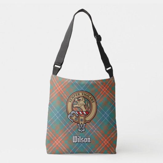 Sac Ajustable Clan Wilson Crest au-dessus de Tartan antique (Devant)