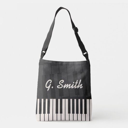 Sac Ajustable Clavier de piano noir et blanc personnalisé. Ajout (Dos)