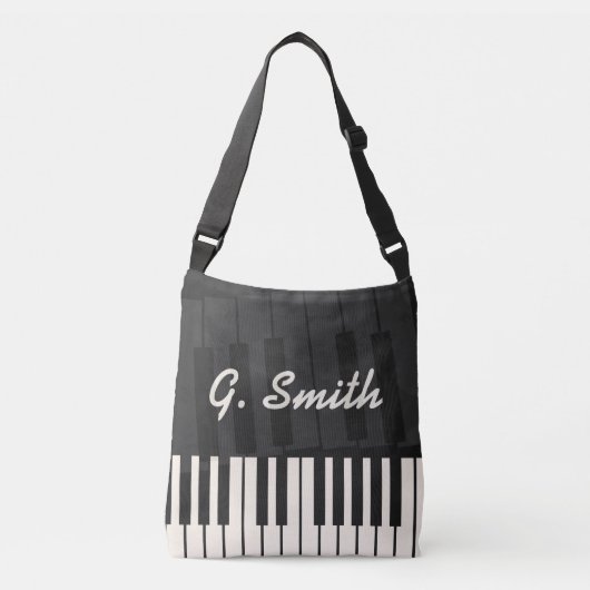 Sac Ajustable Clavier de piano noir et blanc personnalisé. Ajout (Devant)