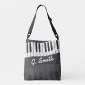 Sac Ajustable Clavier de piano noir et blanc personnalisé. Ajout (Dos)