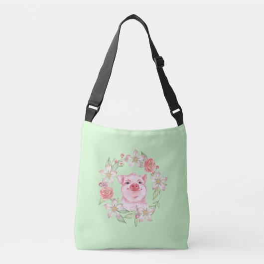 Sac Ajustable Cochon et fleurs (Devant)