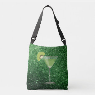 Sac Ajustable Cocktail vert avec Parties scintillant Kiwi Faux
