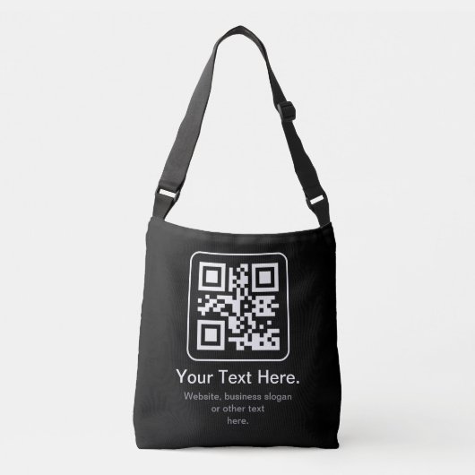 Sac Ajustable Code QR scannable moderne | Noir Blanc & Gris (Devant)