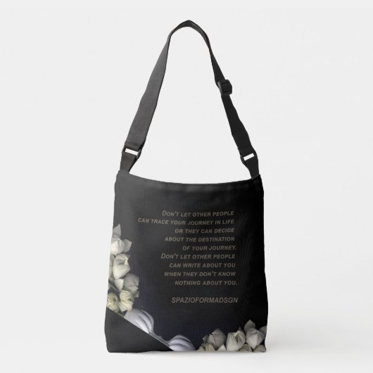 Sac Ajustable "Cœur blanc en noir de lune" & Voyage (Devant)