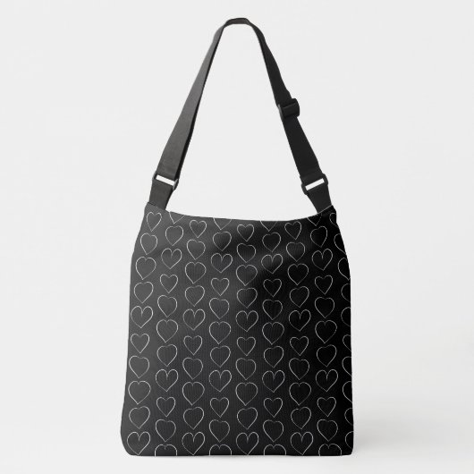 SAC AJUSTABLE COEUR D'AMOUR ROMANTIQUE NOIR (Devant)