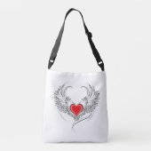 Sac Ajustable Cœur d'ange rouge avec des ailes (Dos)