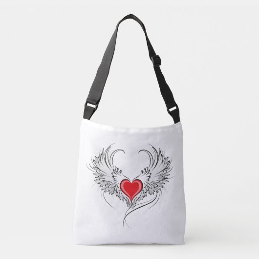 Sac Ajustable Cœur d'ange rouge avec des ailes (Devant)