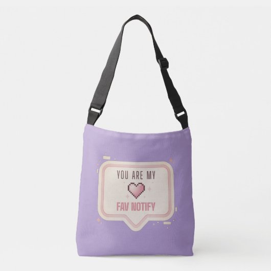 Sac Ajustable Cœur de pixel mignon "Vous êtes ma notification pr (Devant)