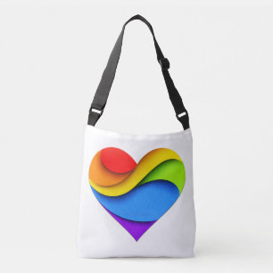 Sac Ajustable Cœur en forme de SlipperyJoe arc-en-ciel rouge ora