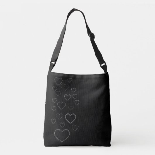 Sac Ajustable Coeur noir et blanc (Dos)