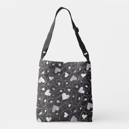 Sac Ajustable Coeurs bouclés argentés (Dos)