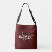 Sac Ajustable Coeurs Cheer Maroon, Pom Poms, Motif Mégaphone (Dos)