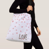 Sac Ajustable Coeurs d'amour stylé rose mignon (De près)