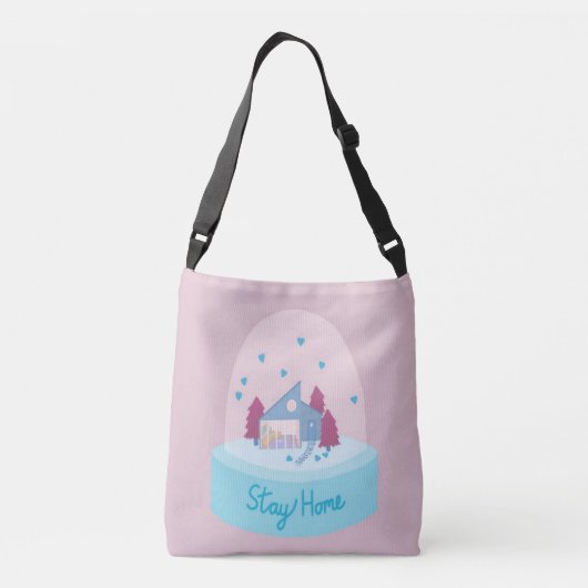 Sac Ajustable Cœurs dans un globe de neige Restez chez vous (Dos)