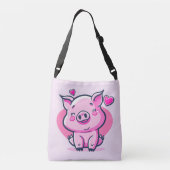 Sac Ajustable Coeurs de cochon rose joyeux Valentine Inspiré | (Dos)