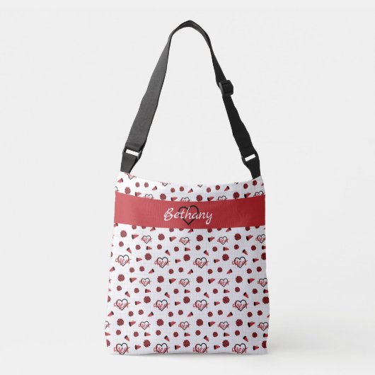 Sac Ajustable Coeurs rouges, pots de chat, Motif mégaphone (Devant)